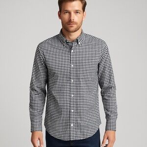 Banana Republic Men’s Gingham Button-Down Shirt M Preppy Coastal Nautical Capsul